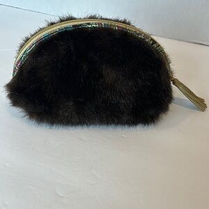 STEPHANIE JOHNSON Small Faux Fur Make-Up Bag NWOT